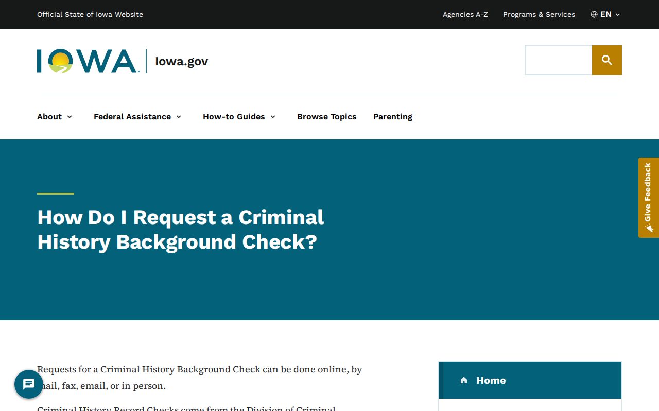 Iowa DCI options for Washington County arrest history checks
